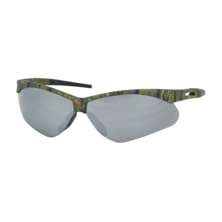 Pip Semi-Rimless Safety Glasses with Camouflage Frame, Silver Mirror Lens and Anti-Scratch Coating 250-AN-10128